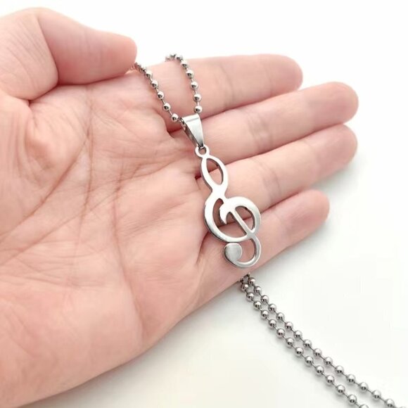 Treble Clef Pendant and Necklace #839 - Picture 3 of 4